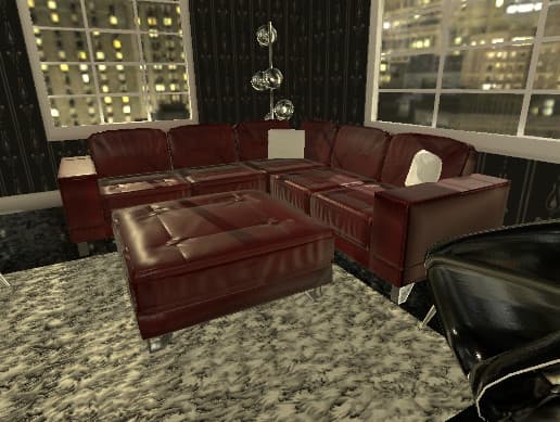 Modular Red Leather Couch
