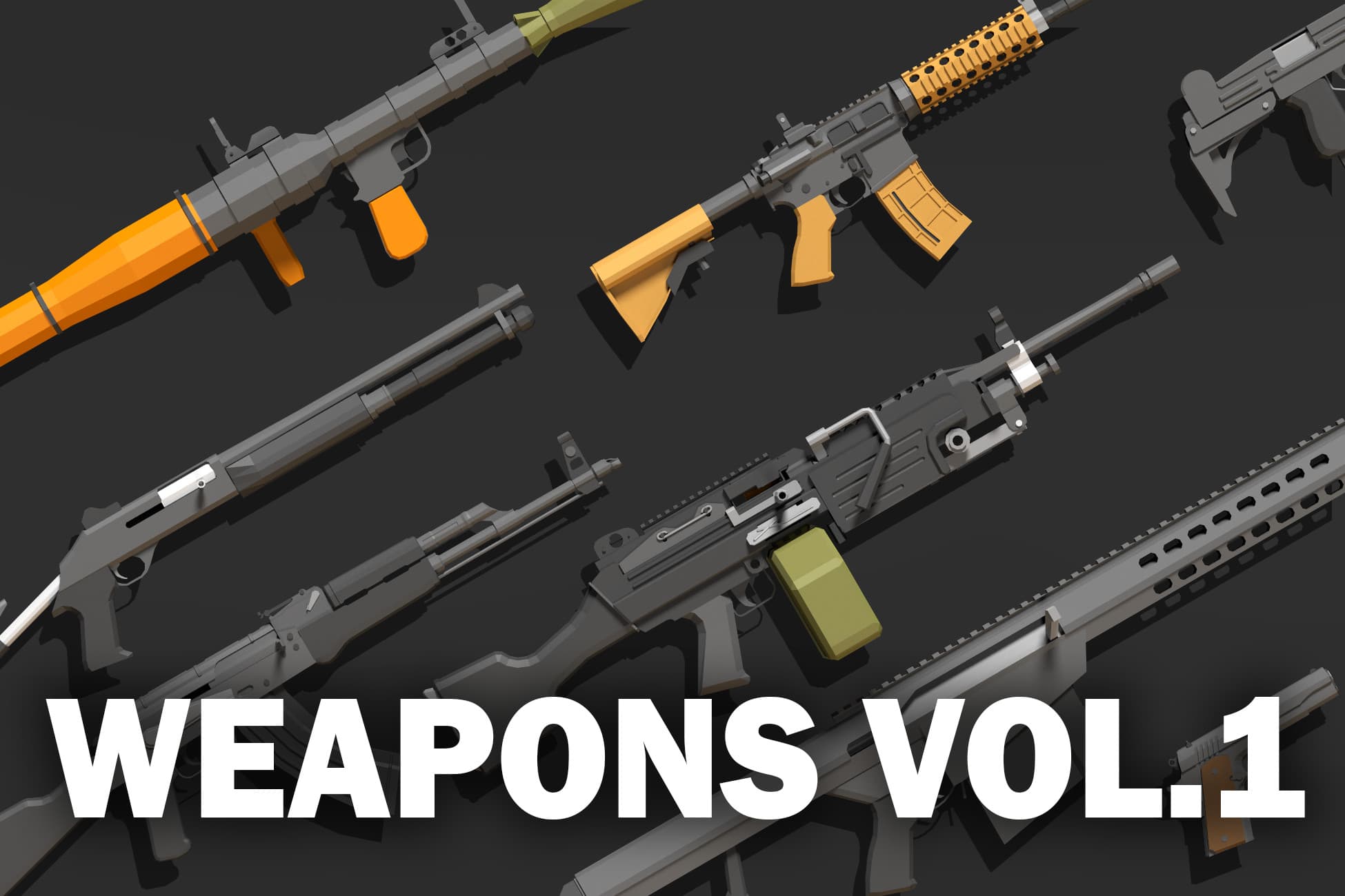 Low Poly Weapons VOL.1