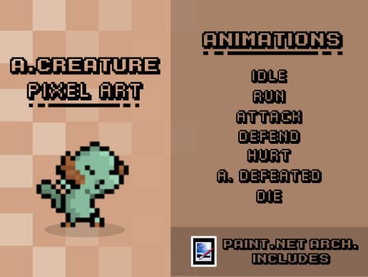 PIXEL ART AQUATIC CREATURE