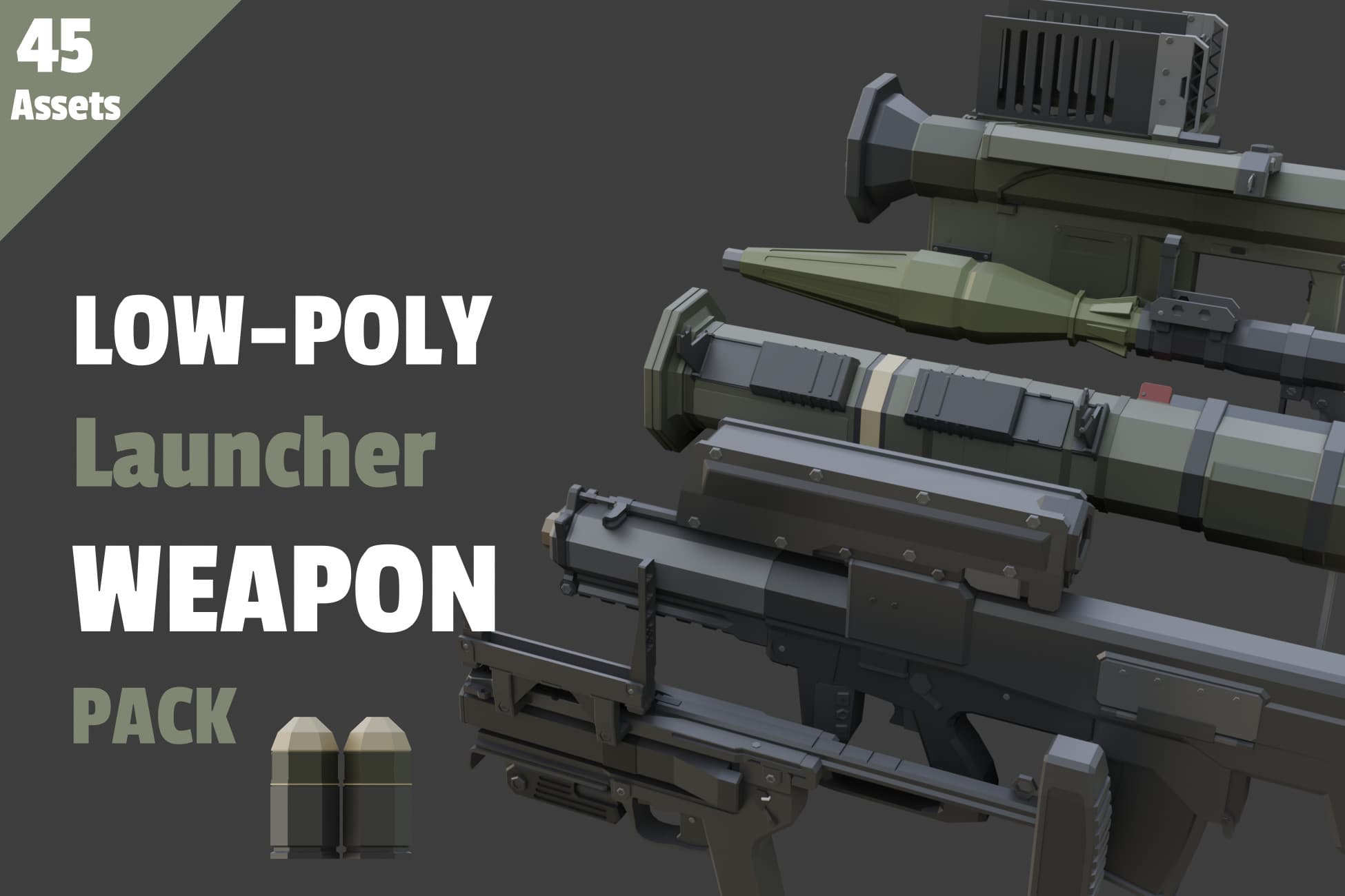 Low Poly Launcher Weapon Pack