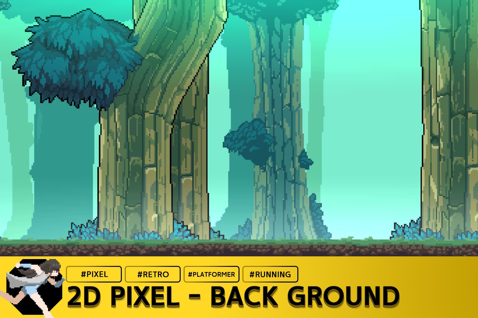 Pixel Parallax Forest Background