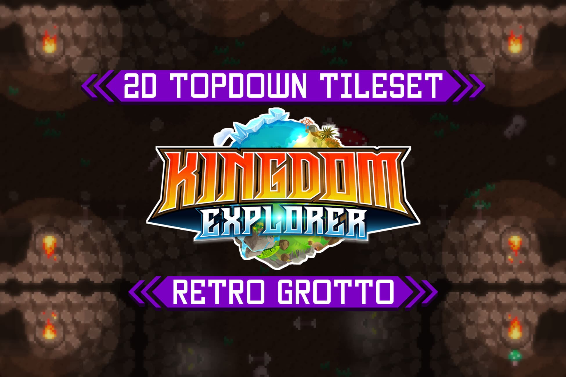 2D TopDown Retro Grotto 16x16 Tileset - Kingomd Explorer