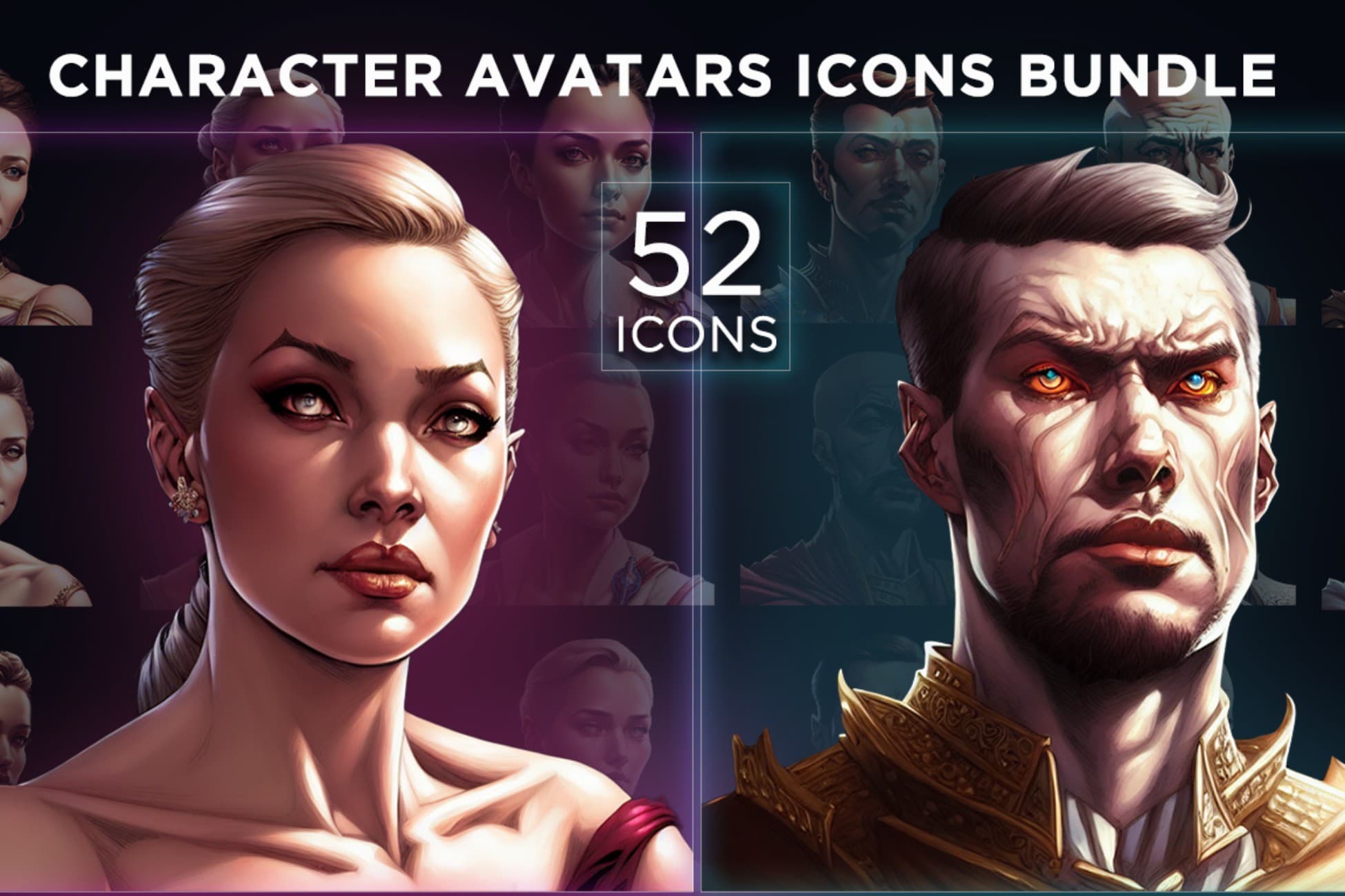 Character avatar icons - RPG bundle
