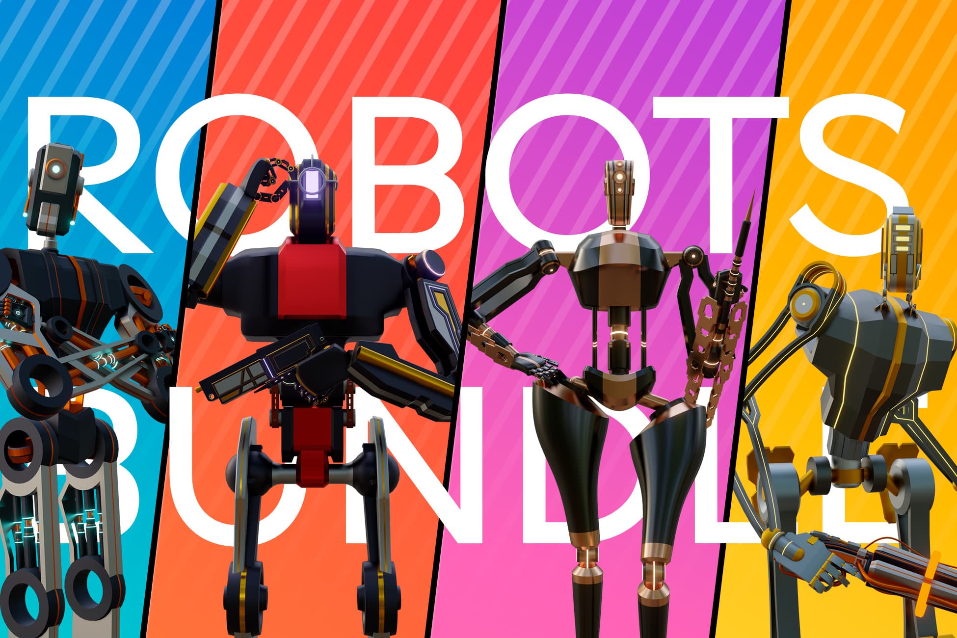 3D Character Sci-Fi Robots Bundle