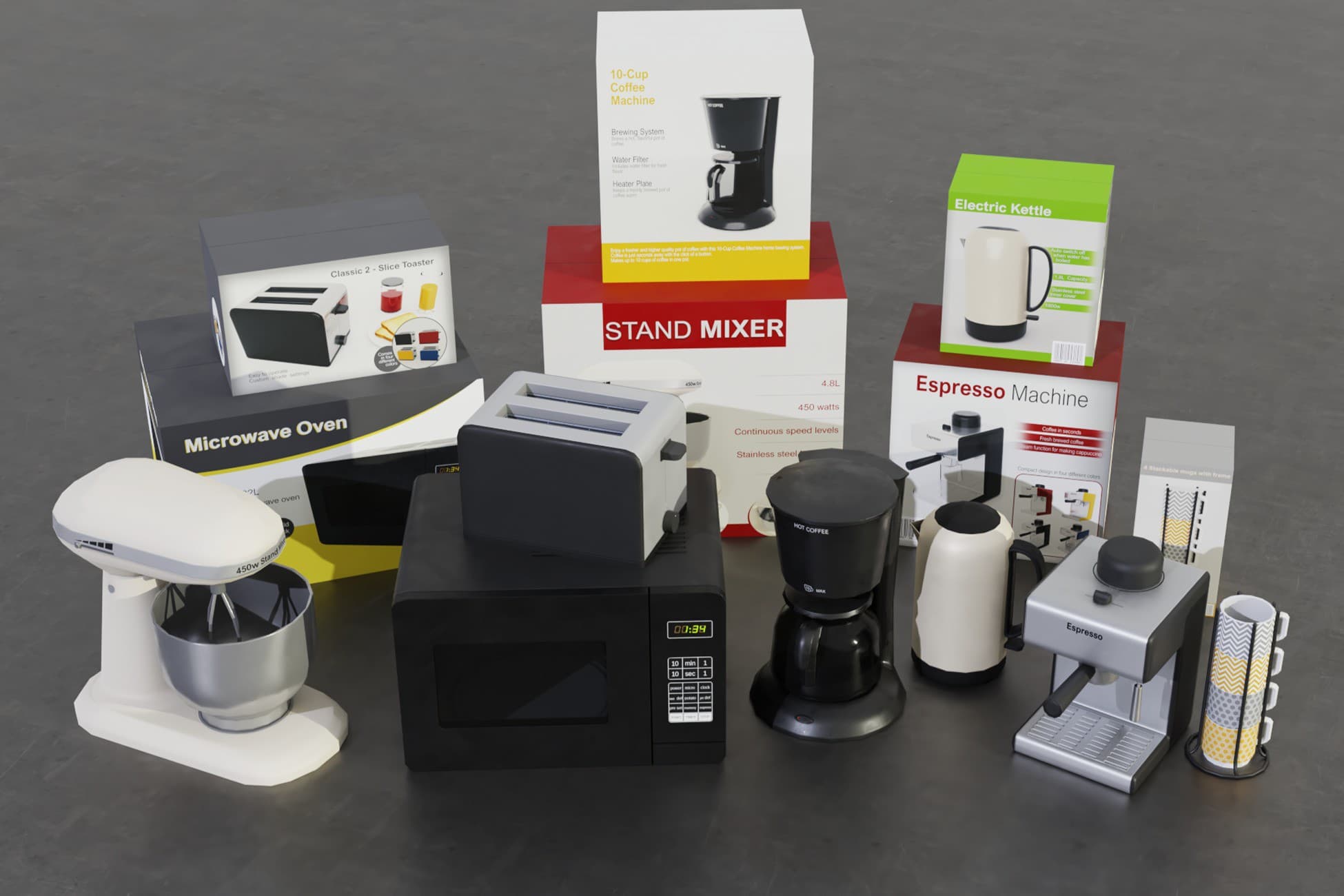 Kitchen Appliances with Packaging
