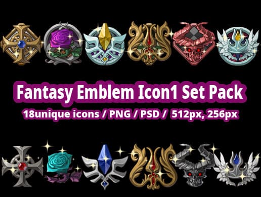 Fantasy Emblem Icon01 Set Pack