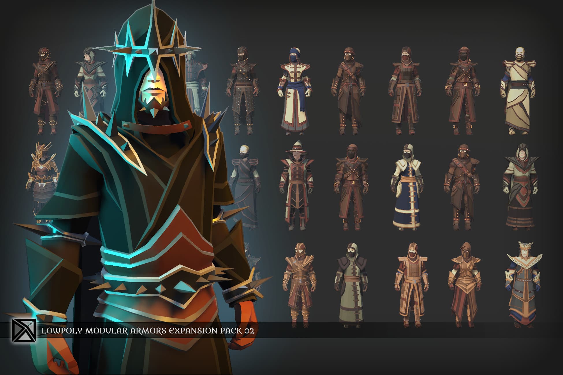 Low Poly Modular Armors Expansion Pack 02 - LOWPOLY MEDIEVAL FANTASY SERIES