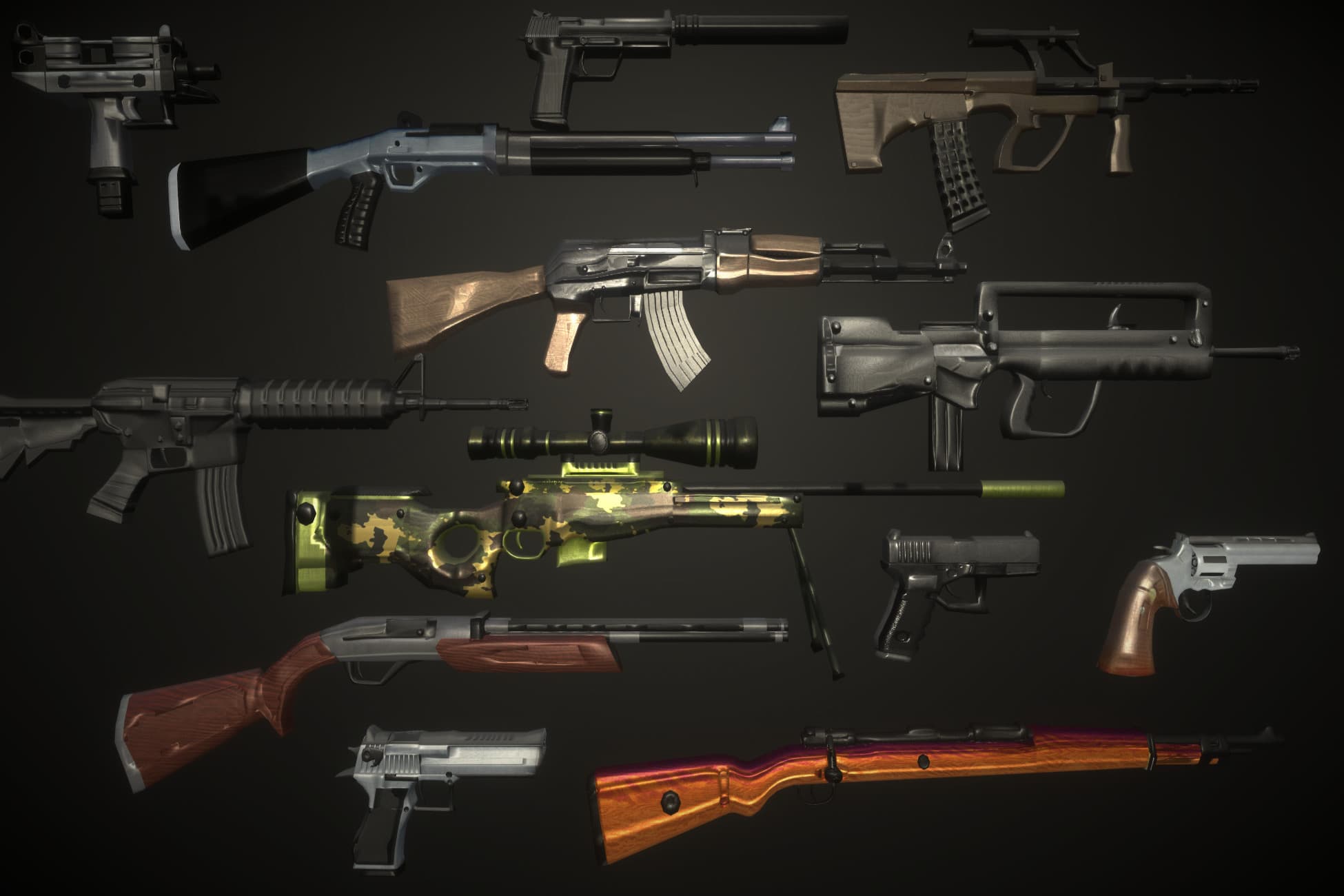 Guns Pack: Low Poly Guns Collection