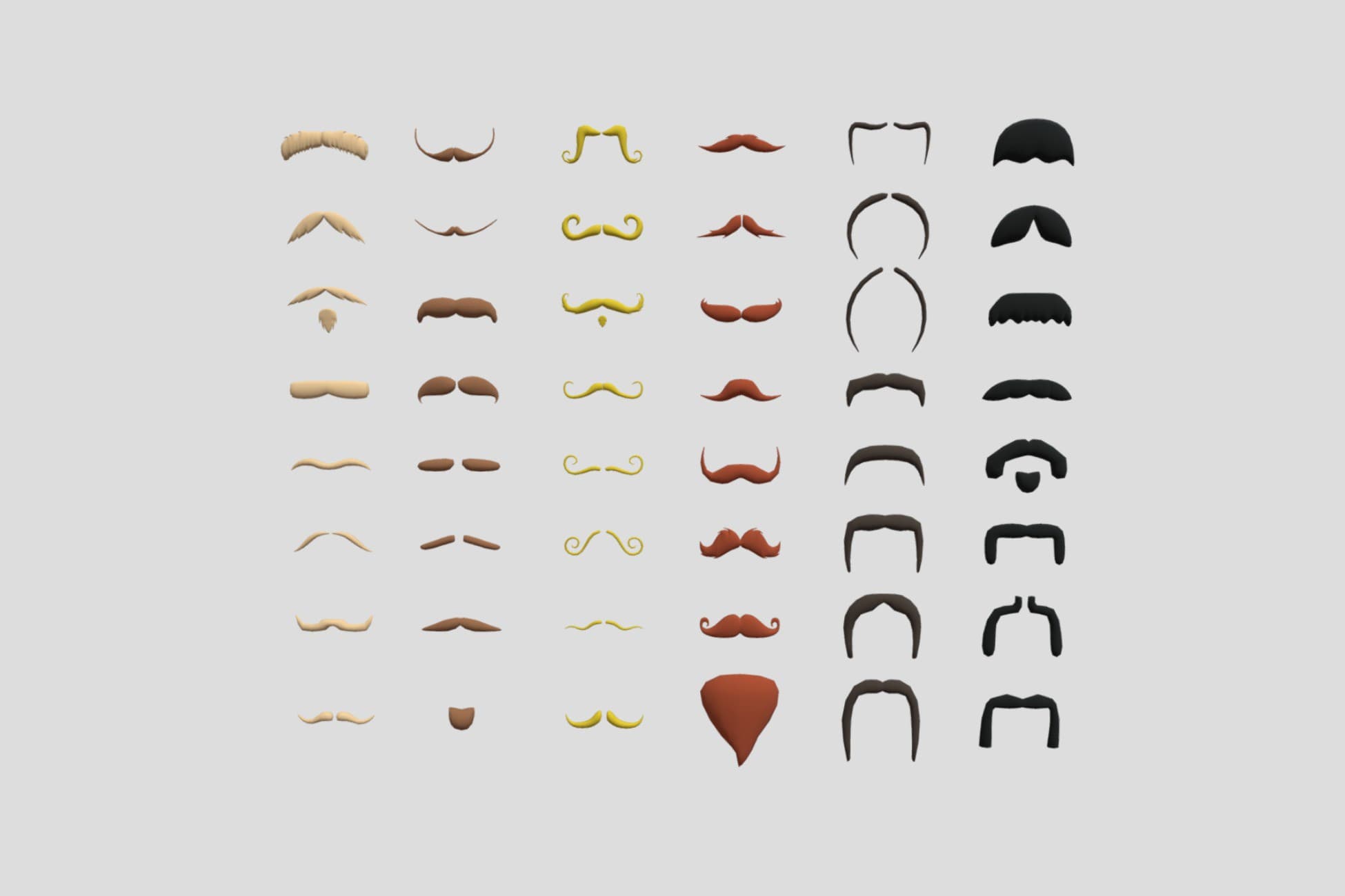3D Game Kit - Mustache Pack