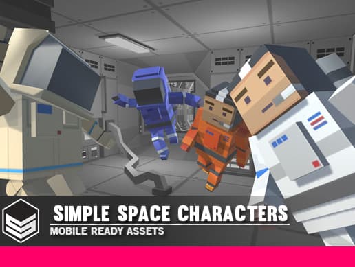 Simple Space Characters - Cartoon Assets