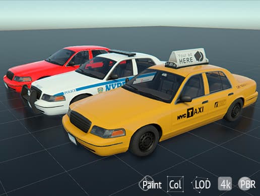 Low-poly cars pack (3 cars)