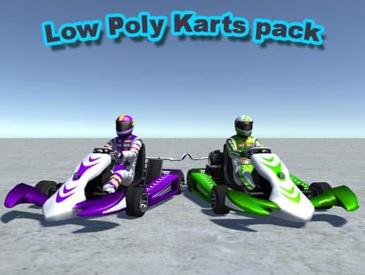2 Low Poly Karts With Player Pack 26