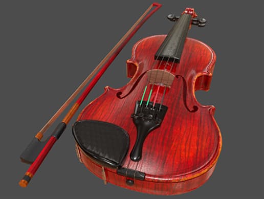 Viola and Bow - HQ PBR Prop