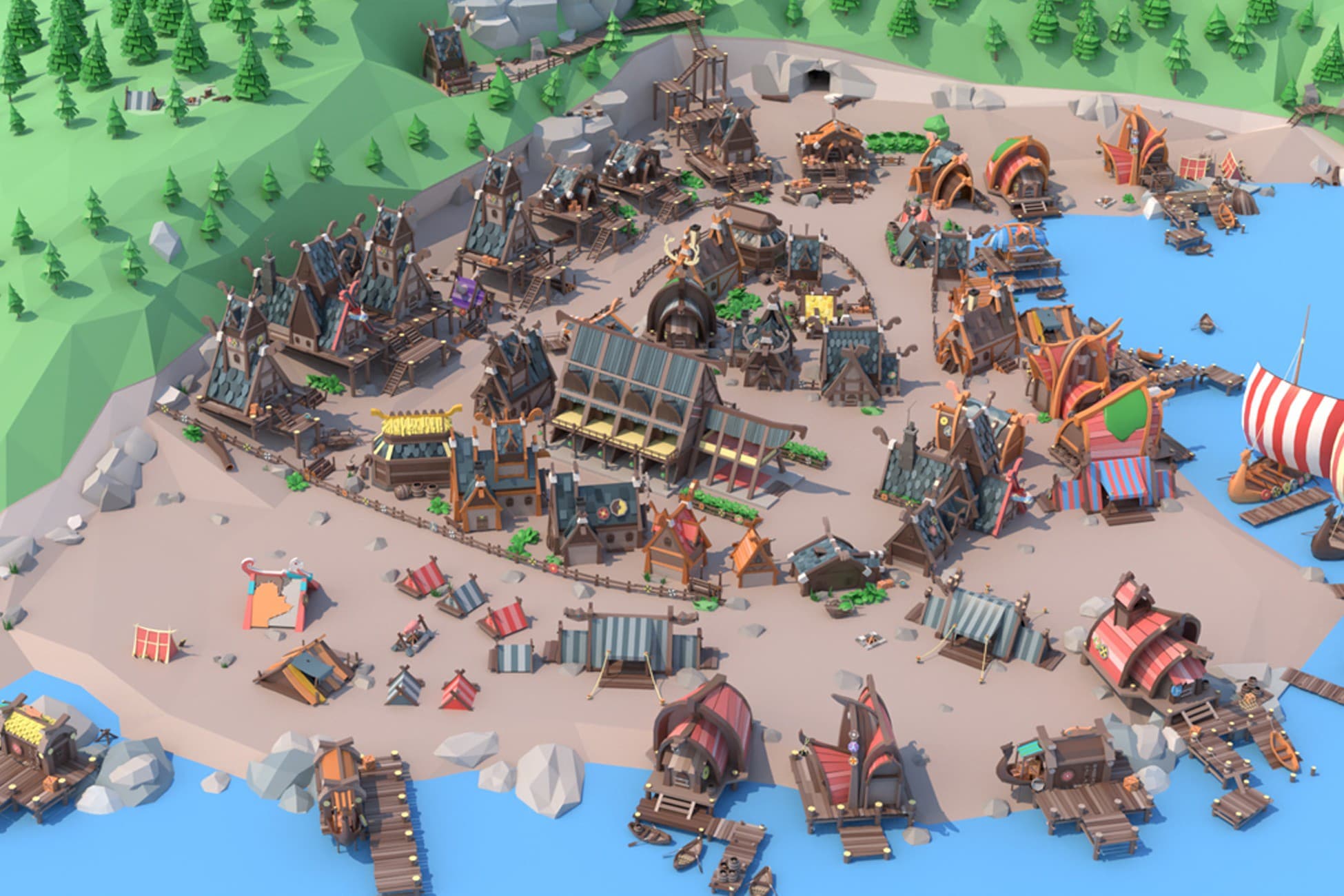 Village 3d low poly 8 viking