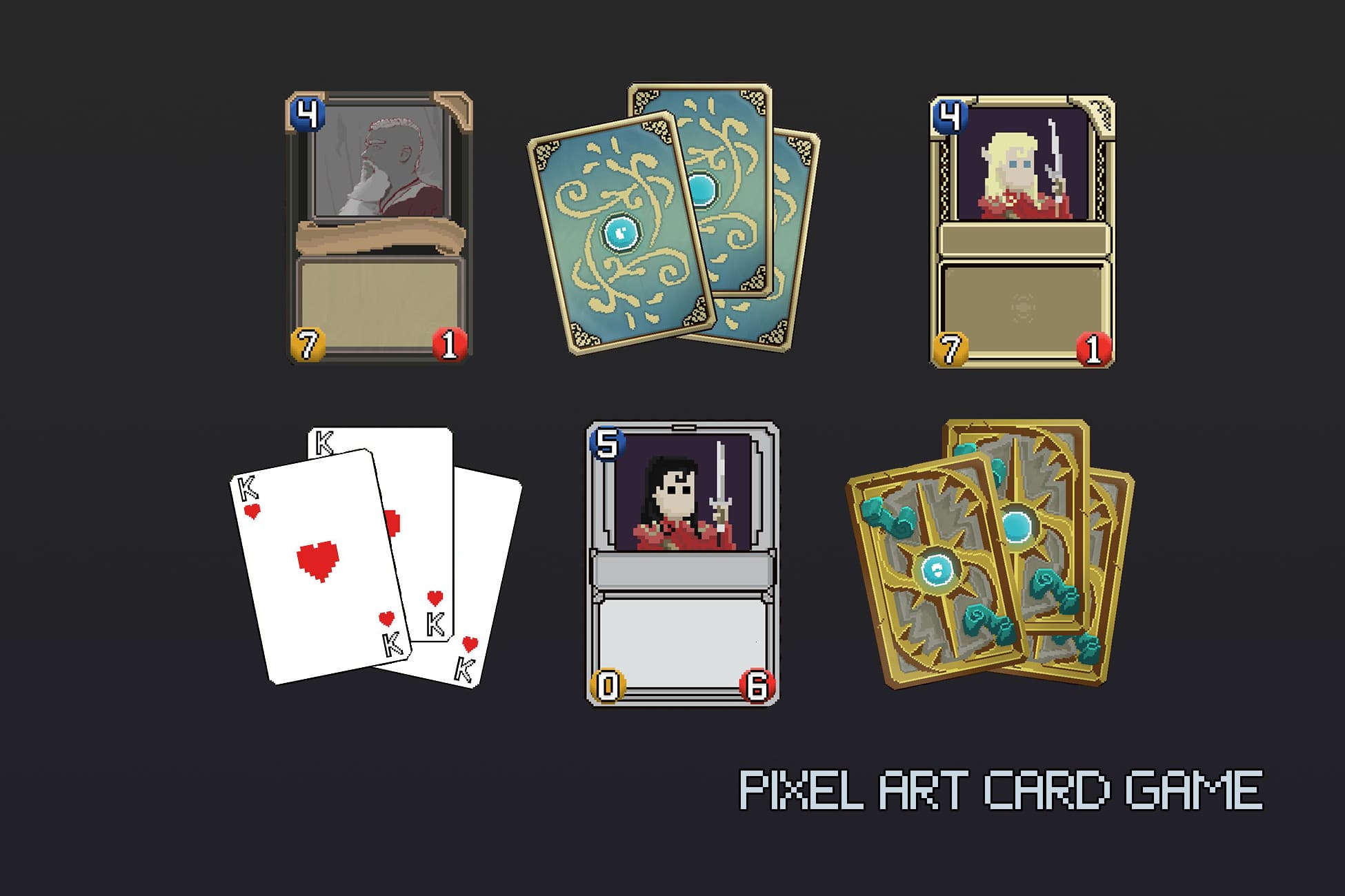 Pixel Art Card Game UI