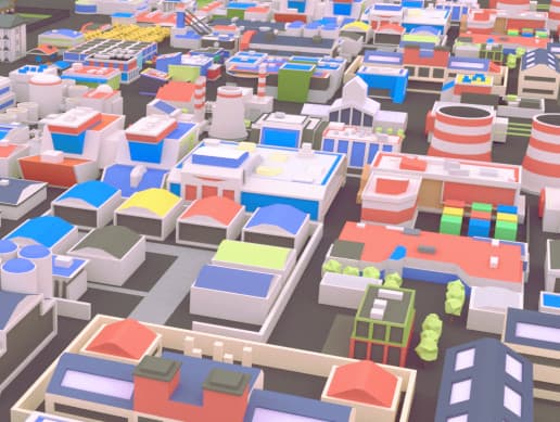 Lowpoly Modern City Buildings Set