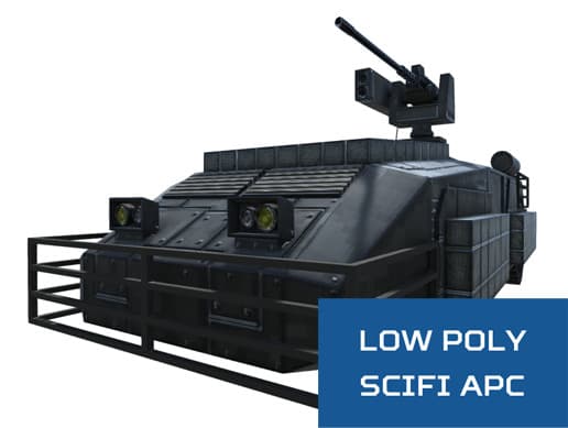 Low Poly Scifi APC with RWS