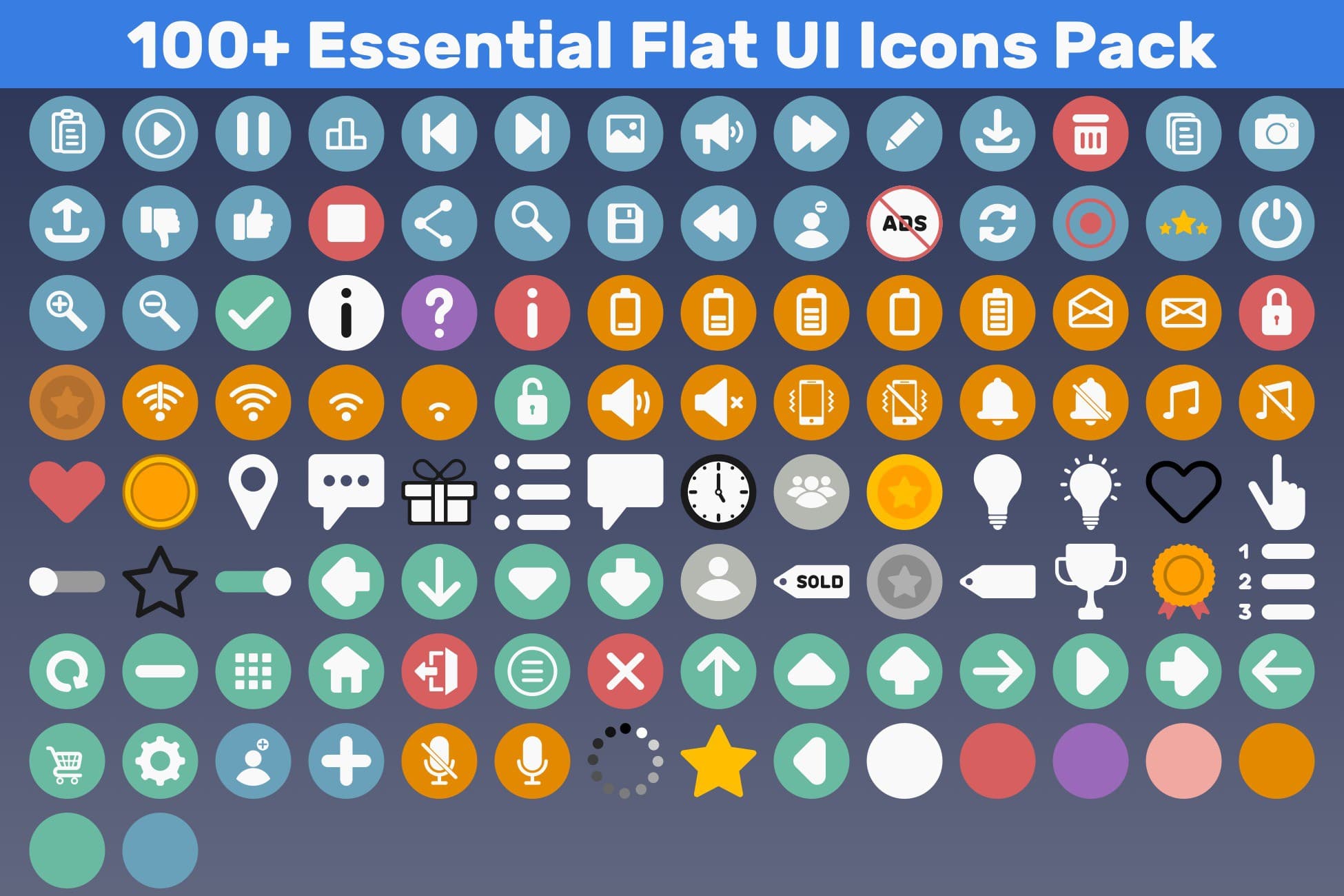 Essential Flat UI Icons