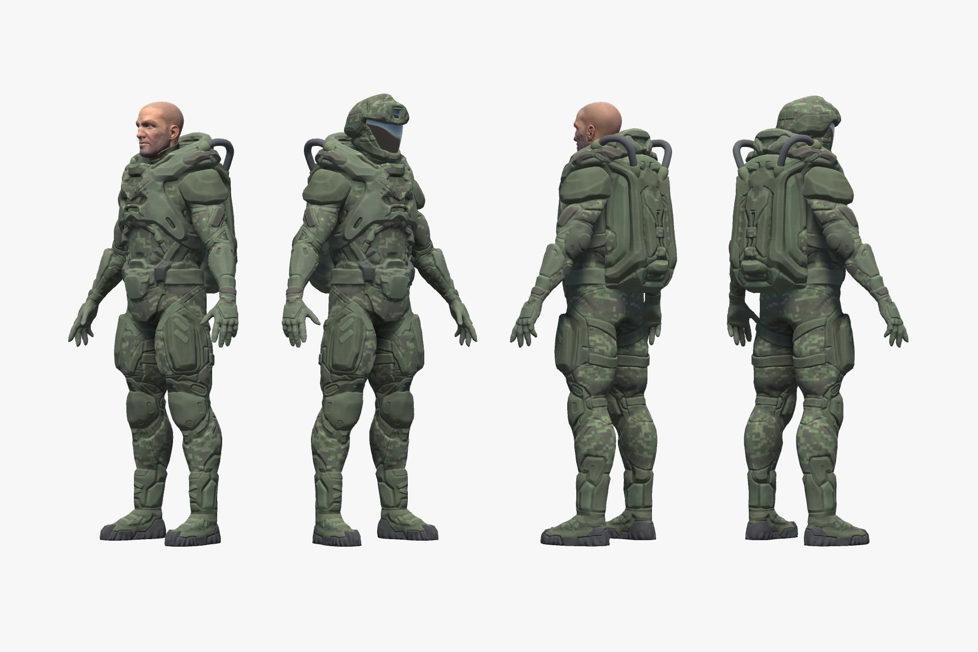 Space Marine: Rigged 3D Character