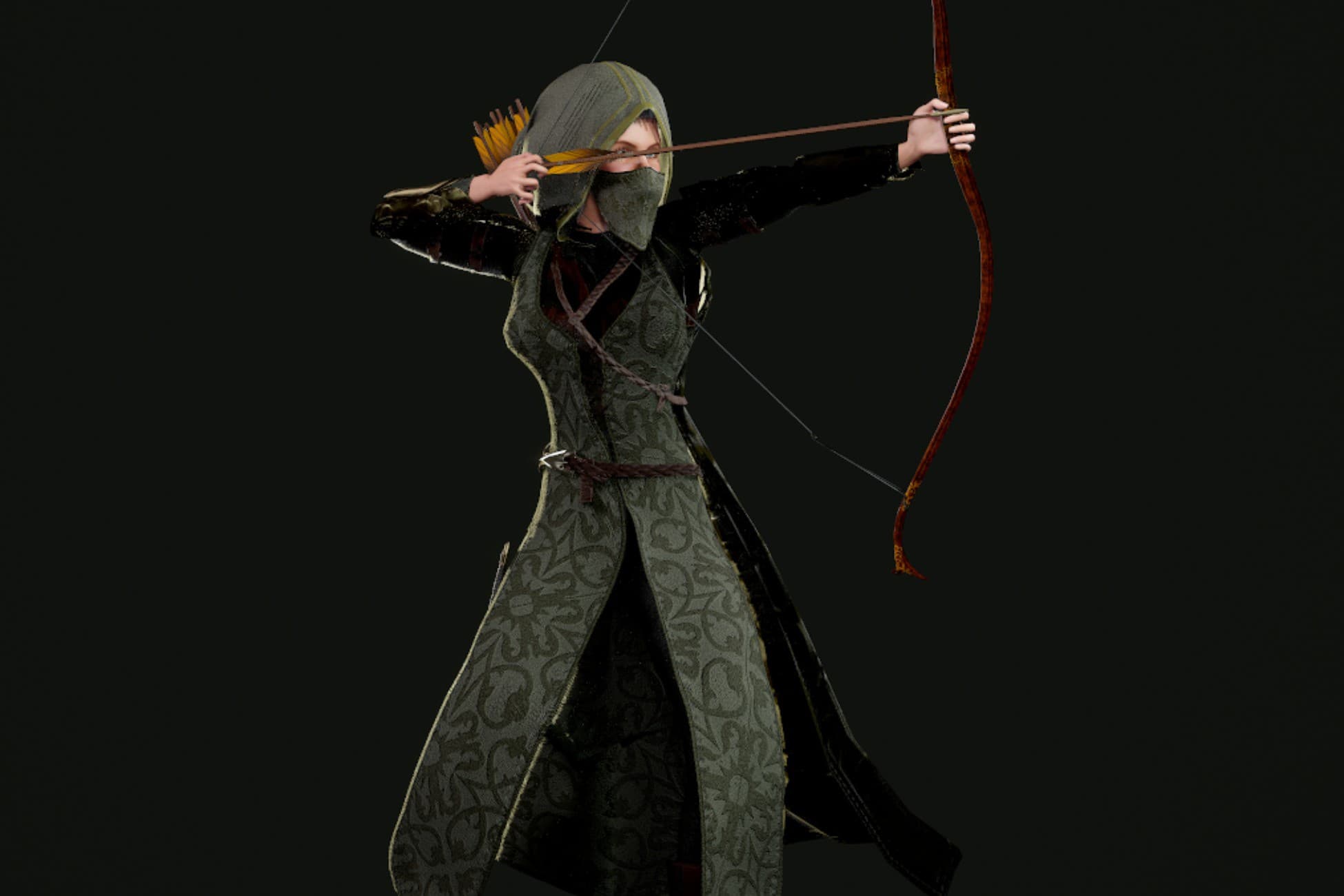 Elven archer girl with skins