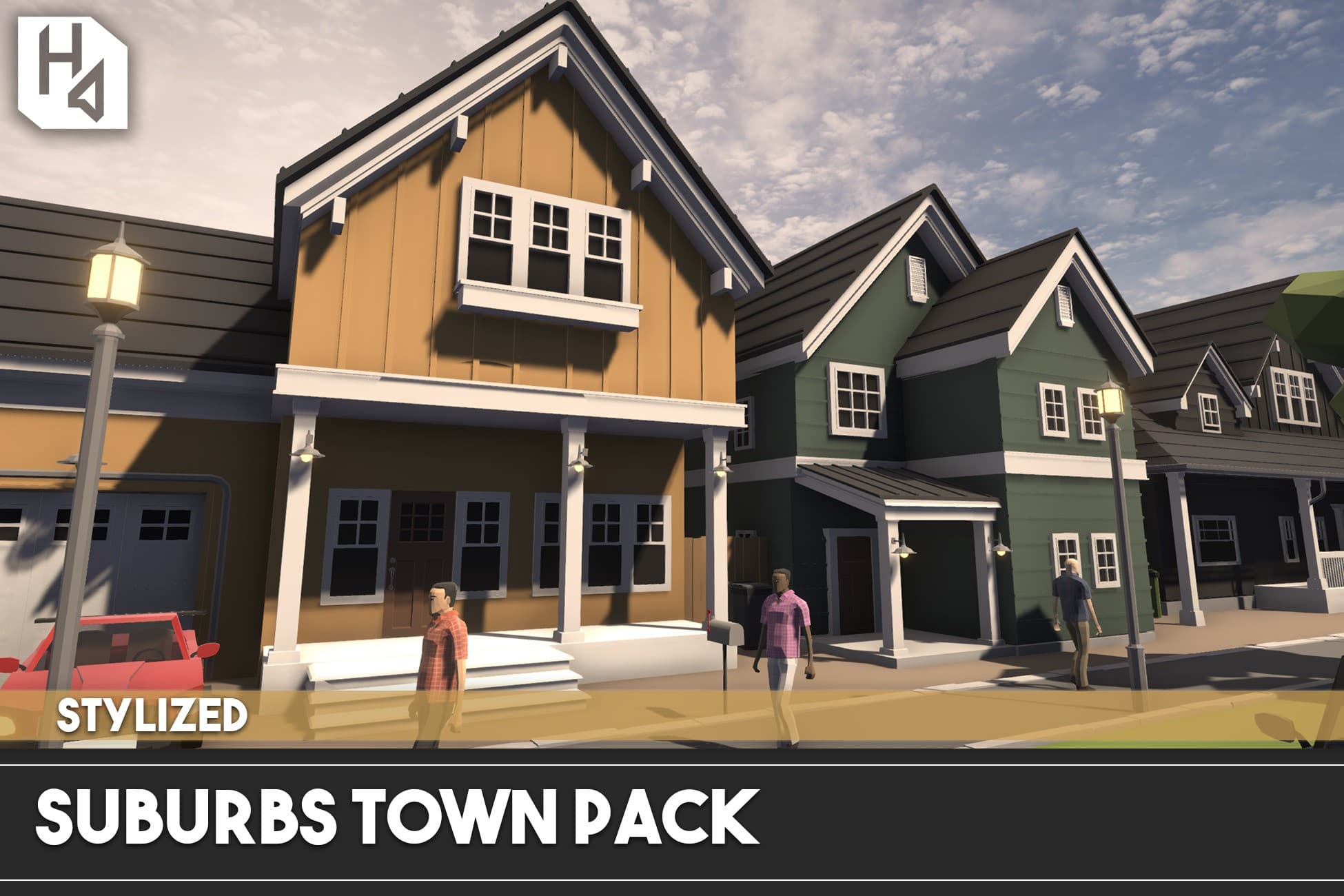 City Suburbs - Stylized Low Poly