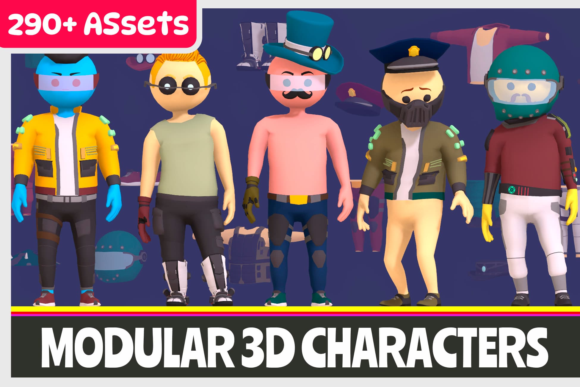 Modular 3D Cyberpunk Characters Vol 1