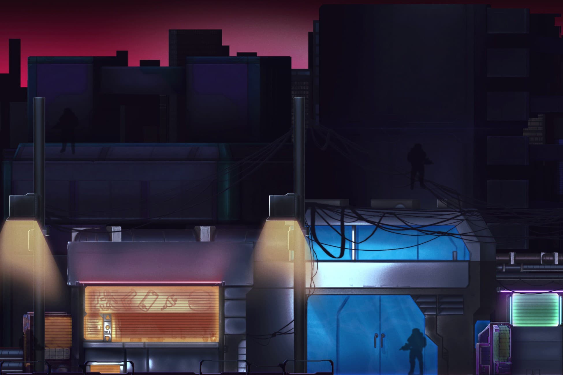 Cyberpunk City background 2