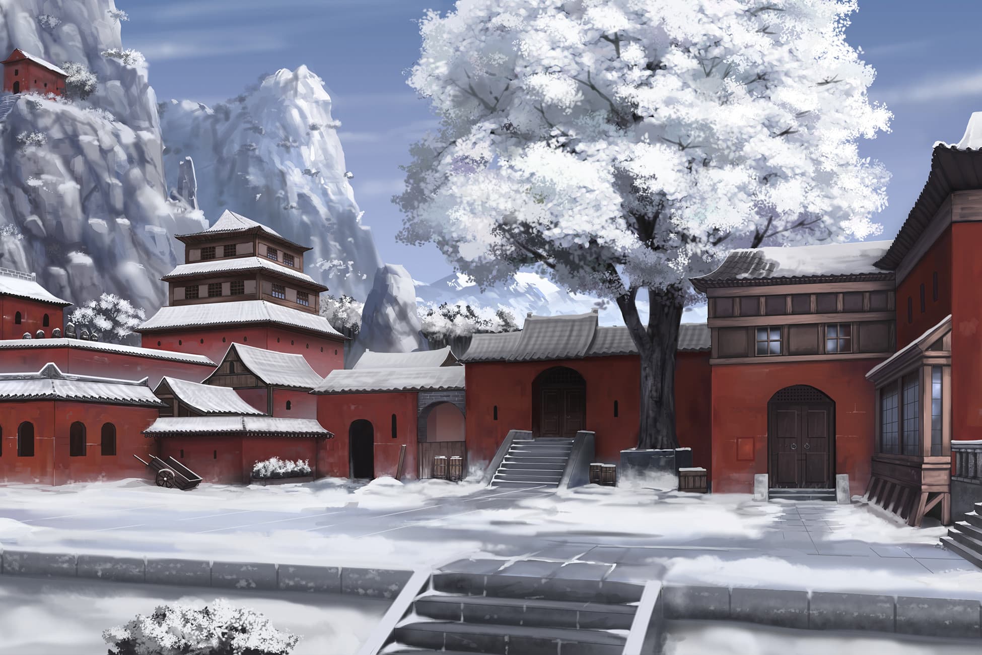Eastern Temple - High Quality Parallax Background