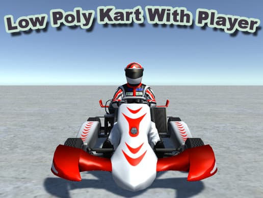 Low Poly Kart With Player 11