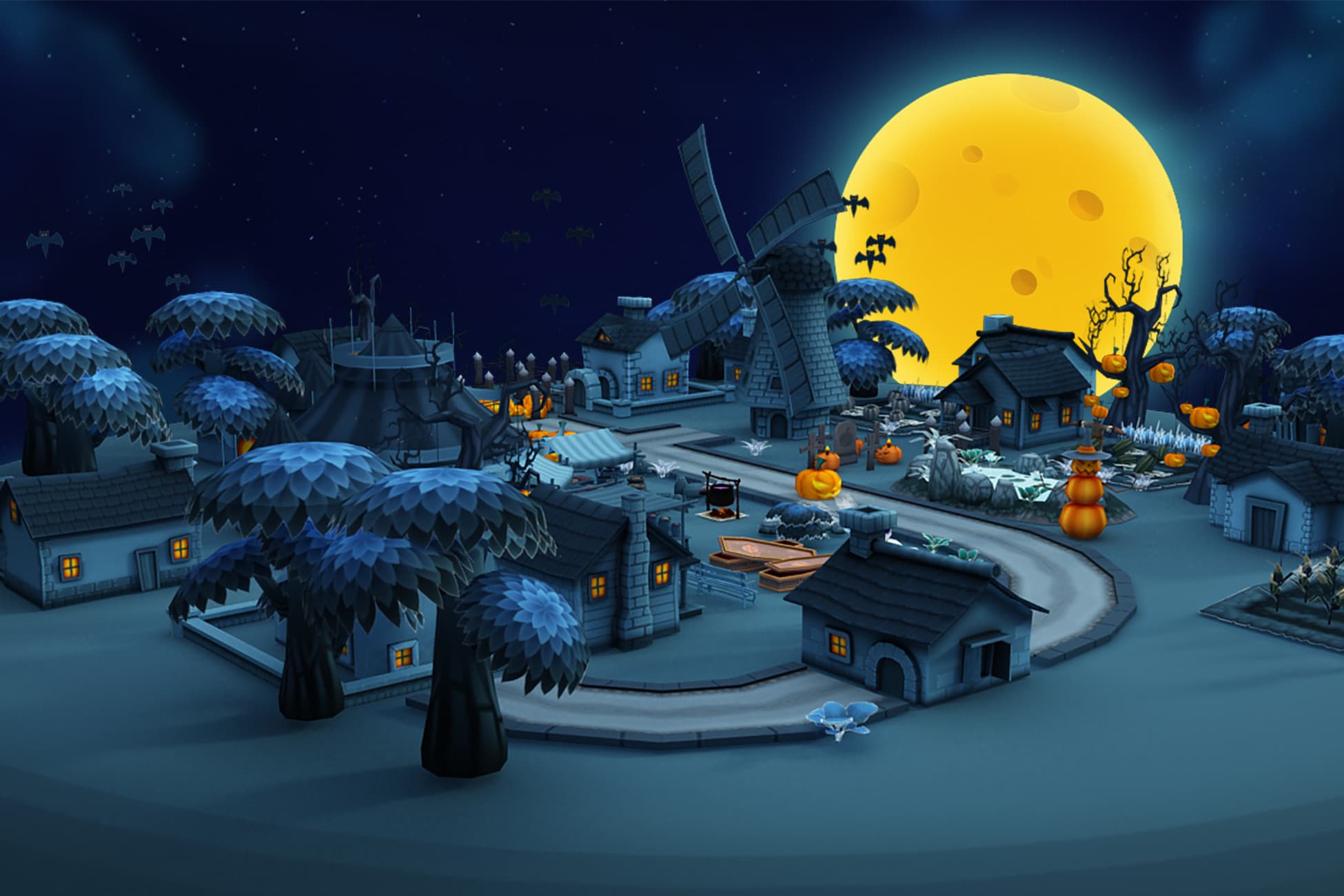 Cartoon Halloween Farm