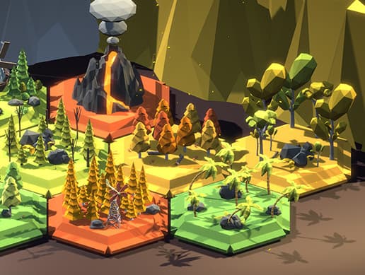 Lowpoly Style Season Environment