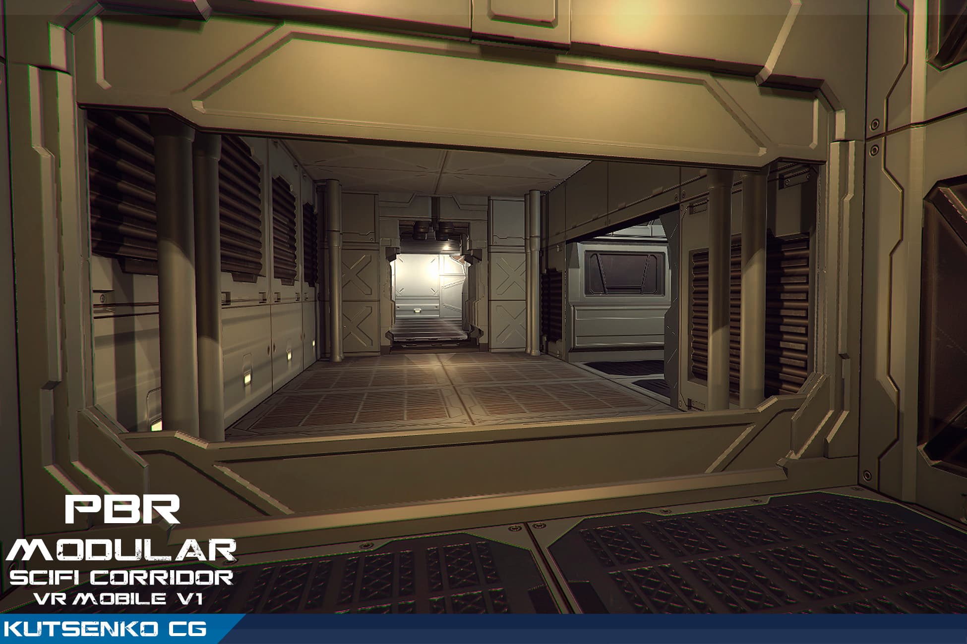 PBR Modular Sci-Fi Corridor v1 VR/Mobile