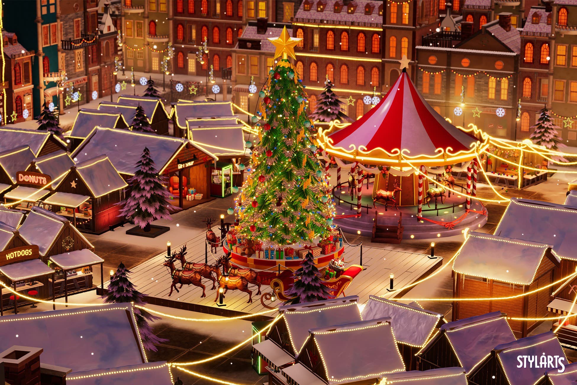 Modular Stylized Christmas Market