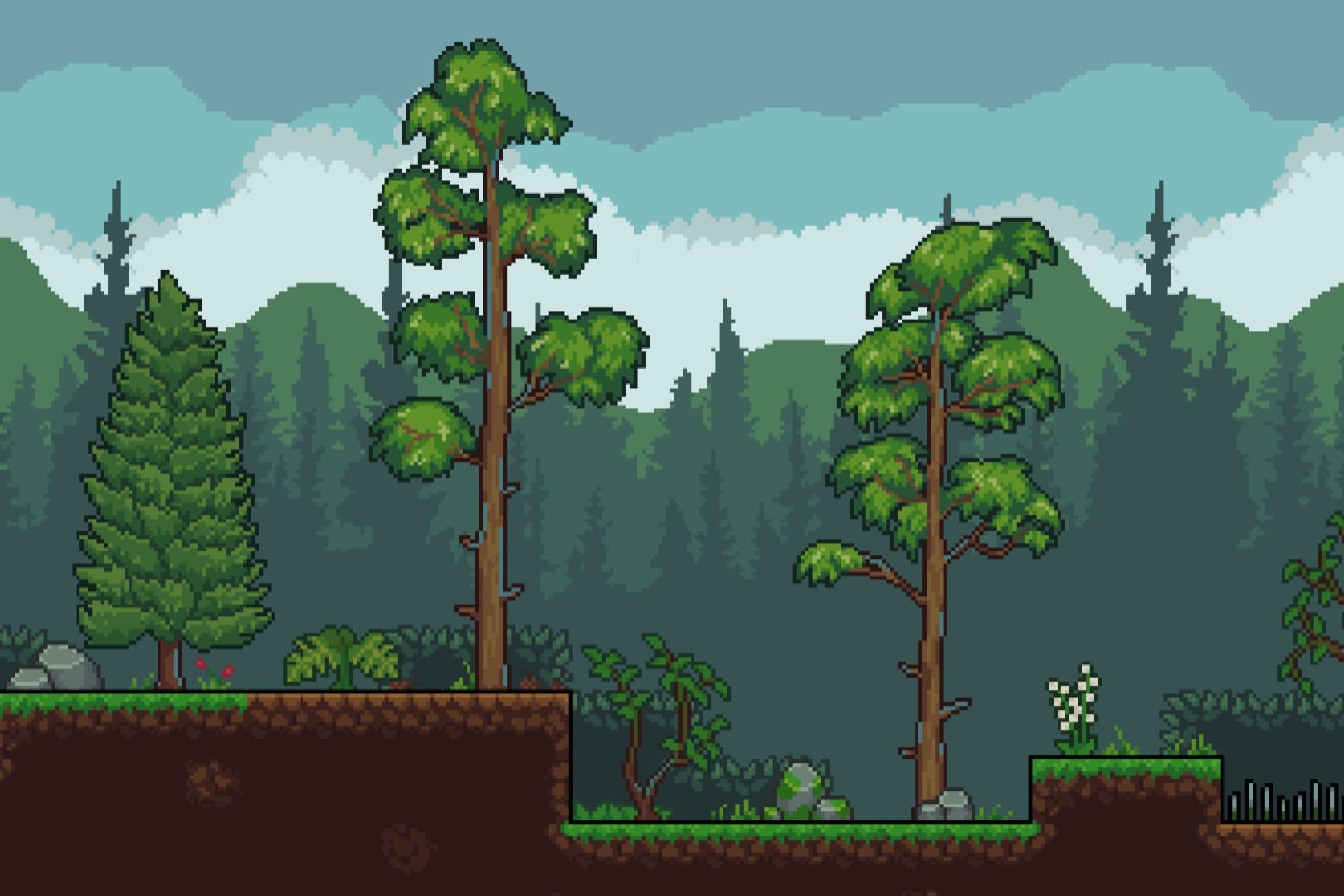 2D Pixel Art Platformer | Biome - American Forest