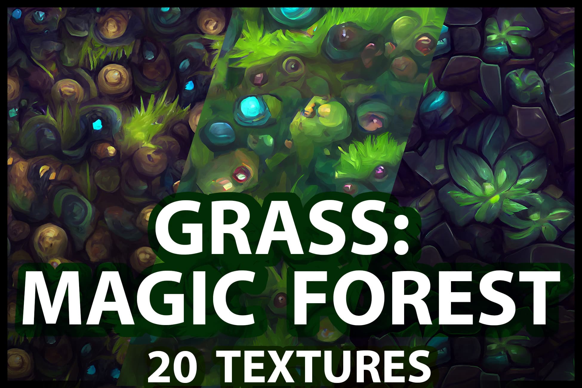 Grass Magic Forest Floor: 20 Textures (Hand-painted, Seamless + Tileable)